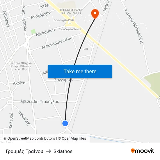 Train Lines to Skiathos map