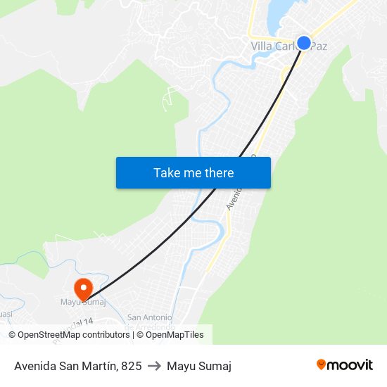 Avenida San Martín, 825 to Mayu Sumaj map