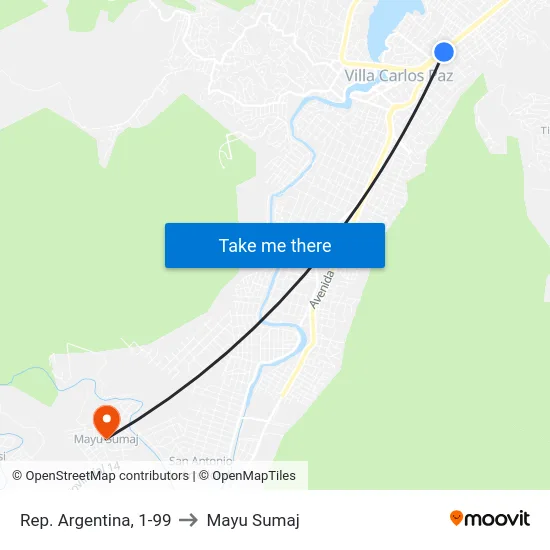 Rep. Argentina, 1-99 to Mayu Sumaj map