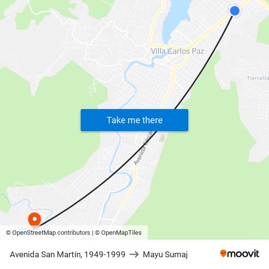 Avenida San Martín, 1949-1999 to Mayu Sumaj map