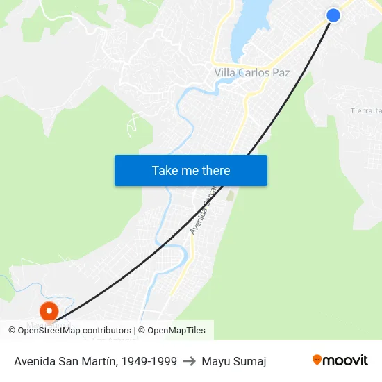 Avenida San Martín, 1949-1999 to Mayu Sumaj map