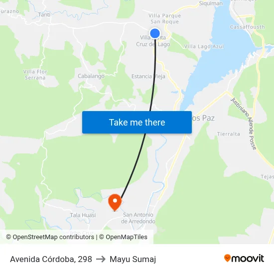 Avenida Córdoba, 298 to Mayu Sumaj map
