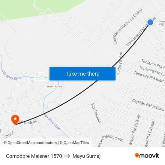 Comodore Meisner 1570 to Mayu Sumaj map
