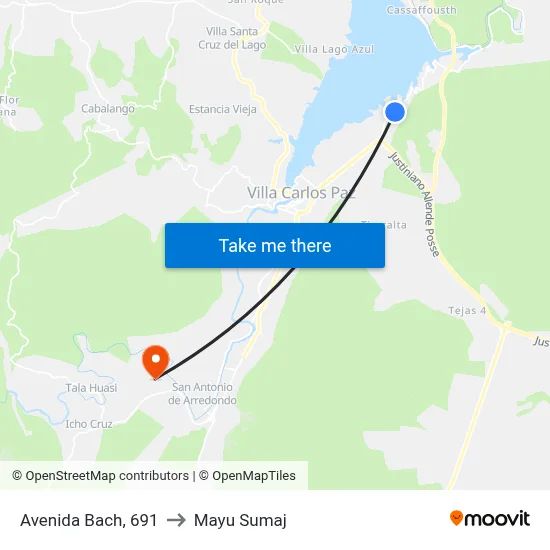 Avenida Bach, 691 to Mayu Sumaj map