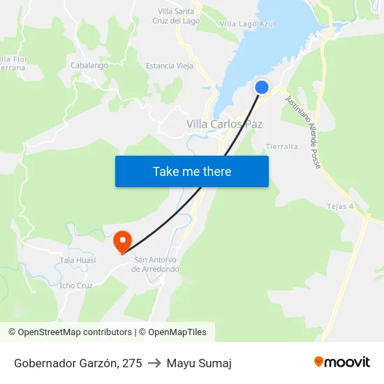 Gobernador Garzón, 275 to Mayu Sumaj map