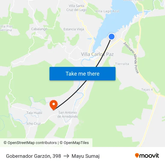 Gobernador Garzón, 398 to Mayu Sumaj map