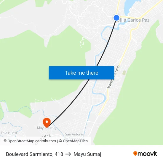 Boulevard Sarmiento, 418 to Mayu Sumaj map
