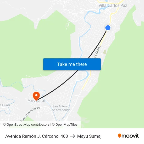 Avenida Ramón J. Cárcano, 463 to Mayu Sumaj map