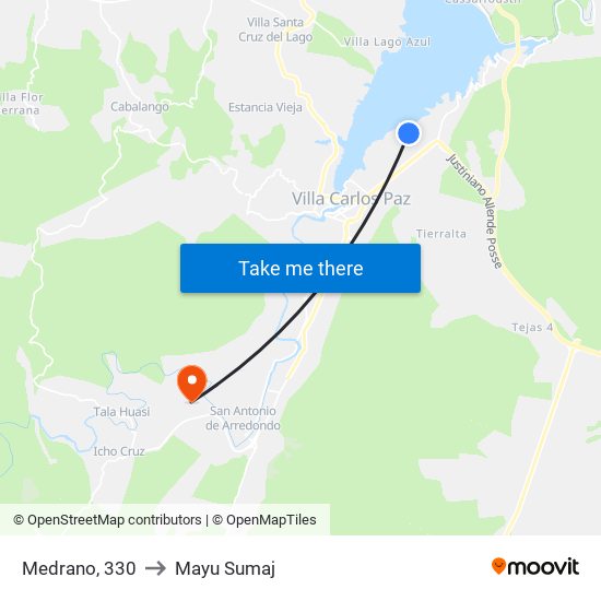 Medrano, 330 to Mayu Sumaj map
