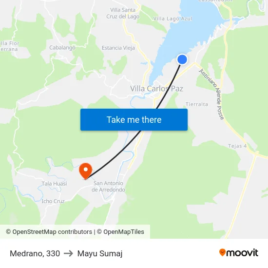 Medrano, 330 to Mayu Sumaj map