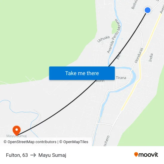 Fulton, 63 to Mayu Sumaj map