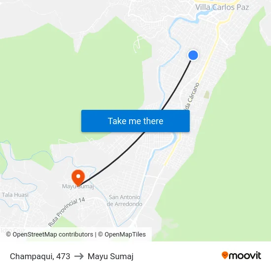 Champaqui, 473 to Mayu Sumaj map