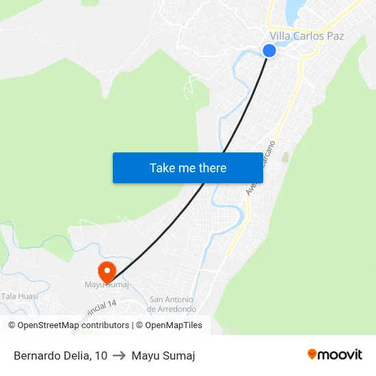 Bernardo Delia, 10 to Mayu Sumaj map