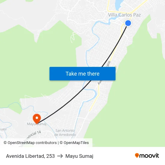 Avenida Libertad, 253 to Mayu Sumaj map
