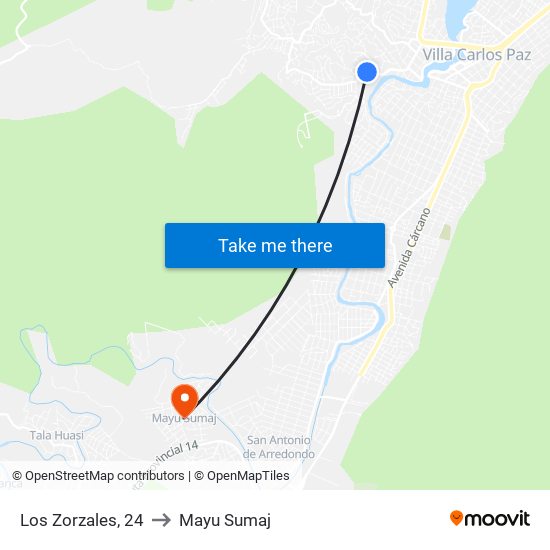 Los Zorzales, 24 to Mayu Sumaj map