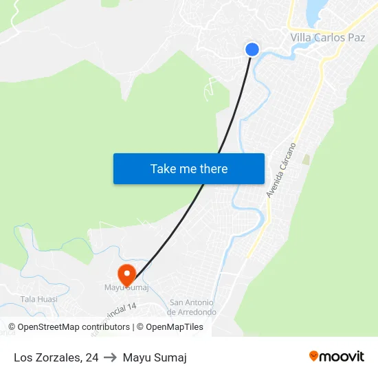 Los Zorzales, 24 to Mayu Sumaj map