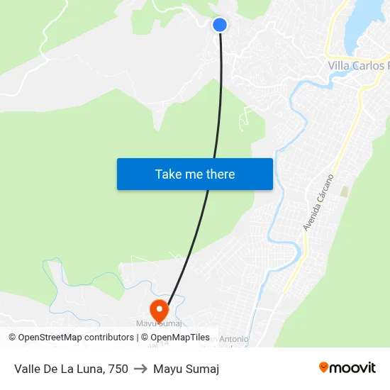 Valle De La Luna, 750 to Mayu Sumaj map