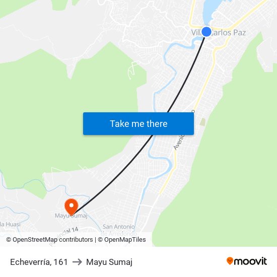 Echeverría, 161 to Mayu Sumaj map