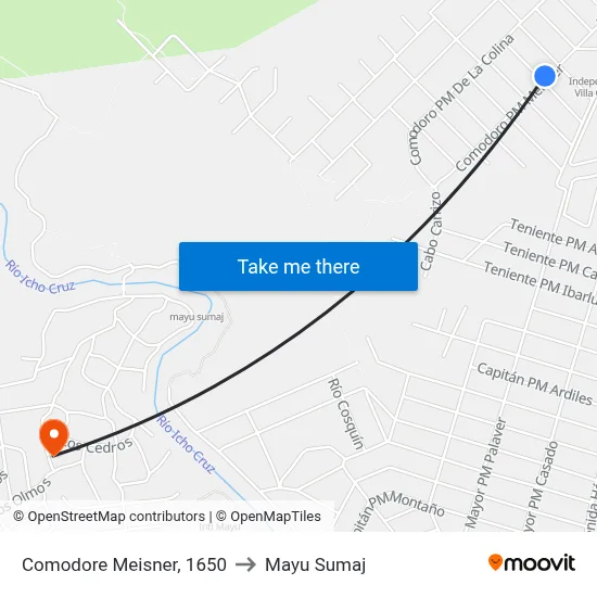 Comodore Meisner, 1650 to Mayu Sumaj map