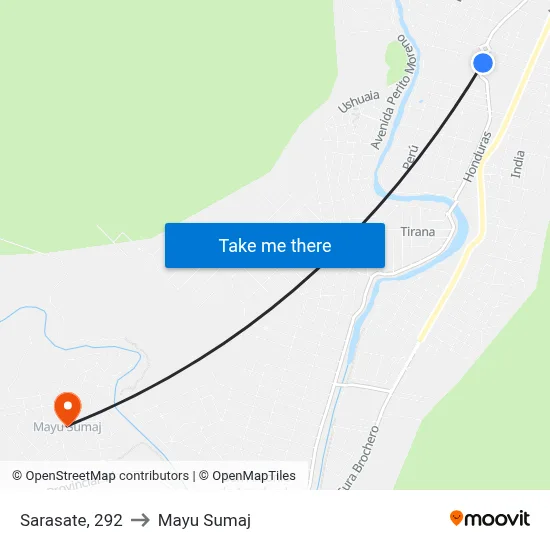 Sarasate, 292 to Mayu Sumaj map