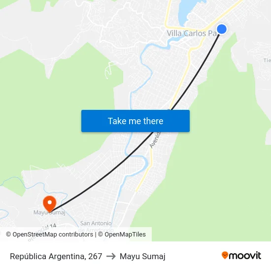 República Argentina, 267 to Mayu Sumaj map