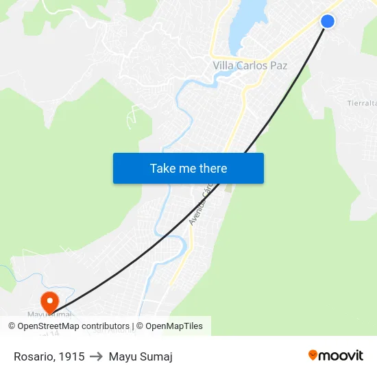 Rosario, 1915 to Mayu Sumaj map