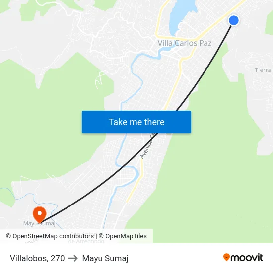 Villalobos, 270 to Mayu Sumaj map