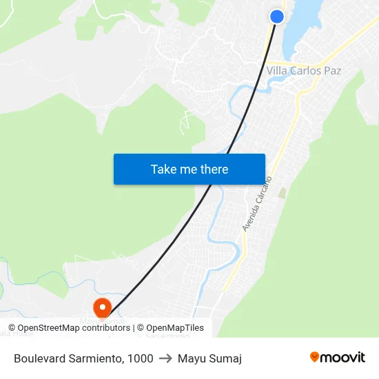 Boulevard Sarmiento, 1000 to Mayu Sumaj map