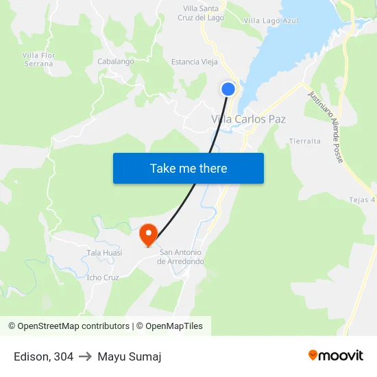 Edison, 304 to Mayu Sumaj map