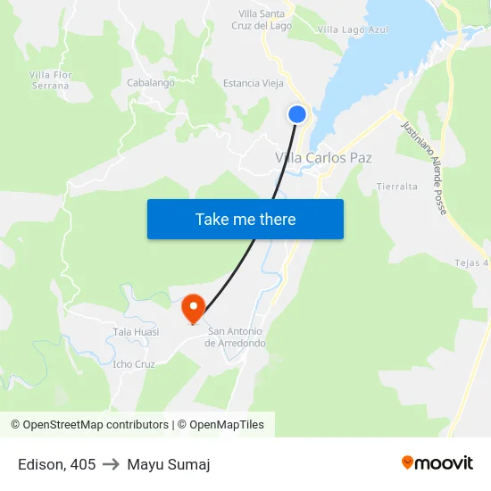 Edison, 405 to Mayu Sumaj map