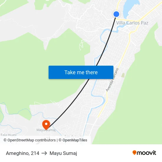 Ameghino, 214 to Mayu Sumaj map
