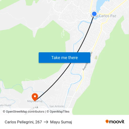 Carlos Pellegrini, 267 to Mayu Sumaj map