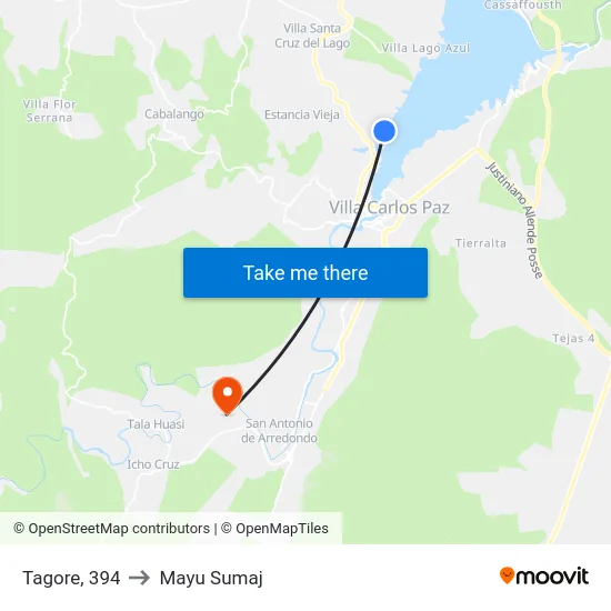 Tagore, 394 to Mayu Sumaj map