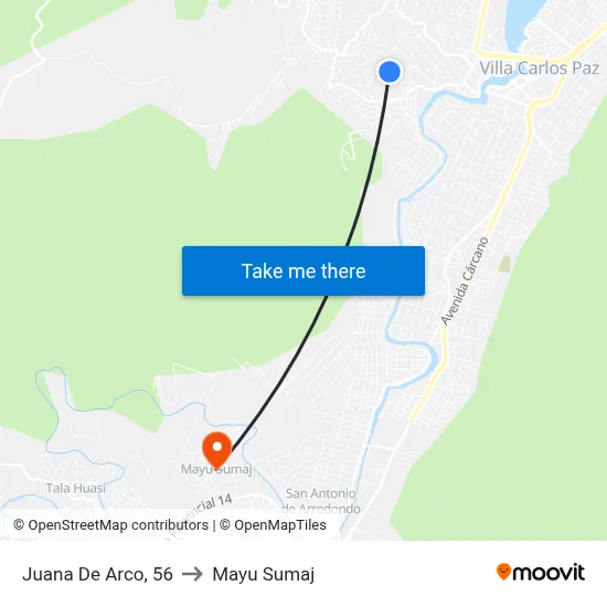 Juana De Arco, 56 to Mayu Sumaj map