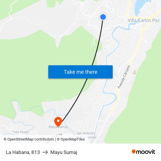 La Habana, 813 to Mayu Sumaj map