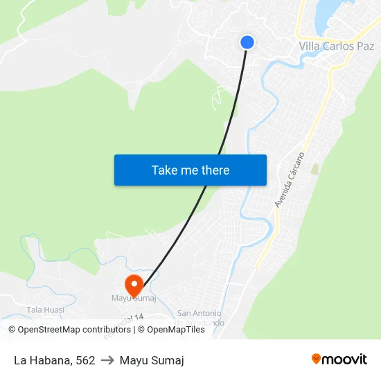 La Habana, 562 to Mayu Sumaj map