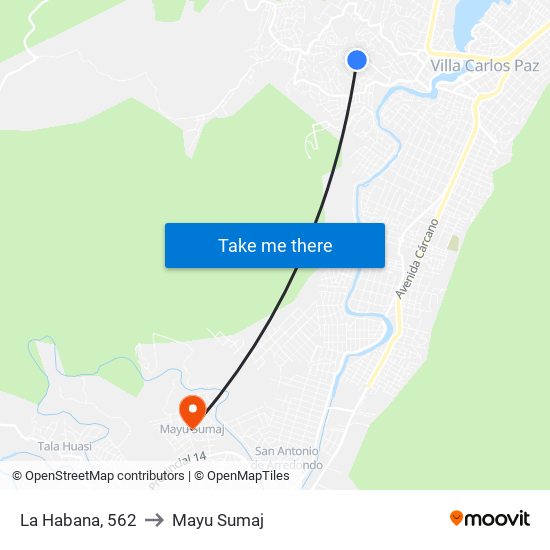 La Habana, 562 to Mayu Sumaj map