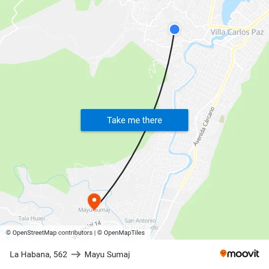 La Habana, 562 to Mayu Sumaj map
