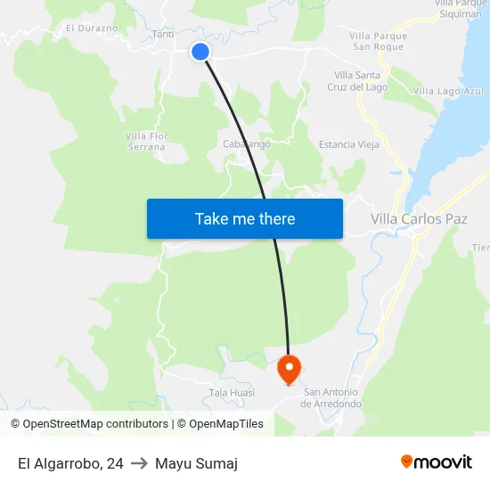 El Algarrobo, 24 to Mayu Sumaj map