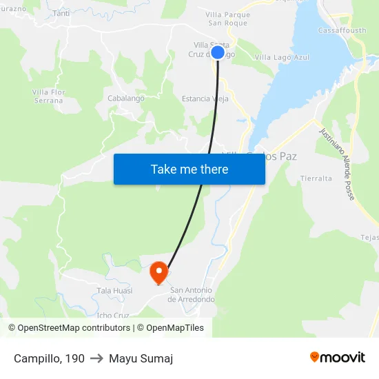 Campillo, 190 to Mayu Sumaj map