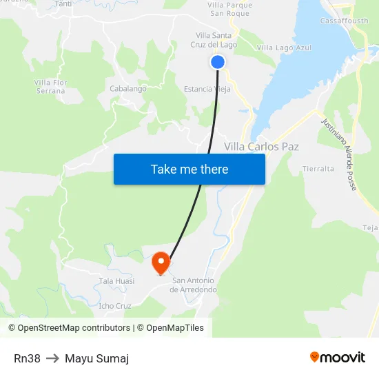 Rn38 to Mayu Sumaj map