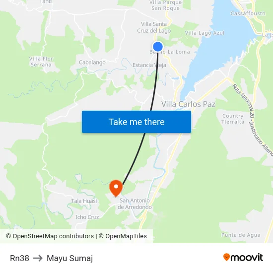 Rn38 to Mayu Sumaj map