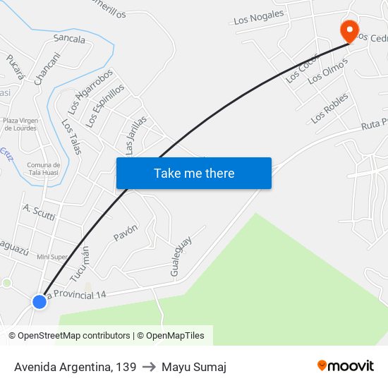 Avenida Argentina, 139 to Mayu Sumaj map