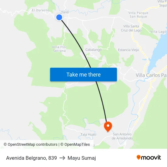 Avenida Belgrano, 839 to Mayu Sumaj map
