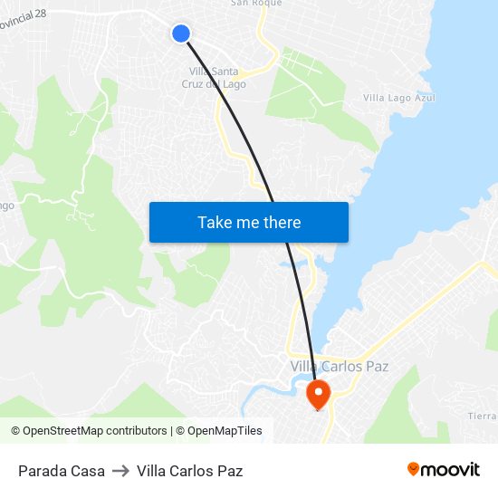 Parada Casa to Villa Carlos Paz map