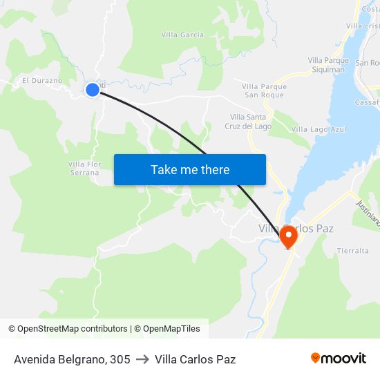 Avenida Belgrano, 305 to Villa Carlos Paz map