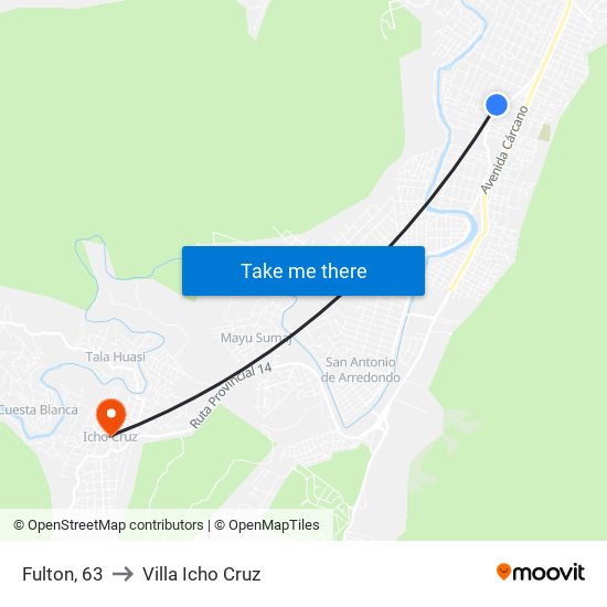 Fulton, 63 to Villa Icho Cruz map
