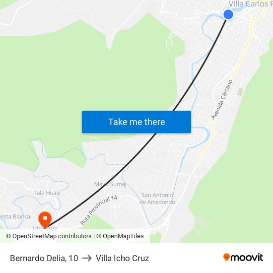 Bernardo Delia, 10 to Villa Icho Cruz map