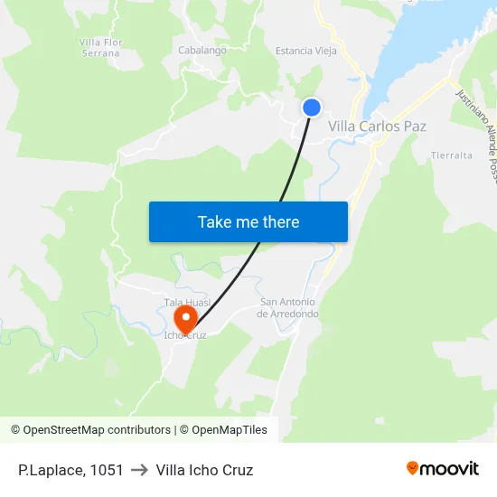 P.Laplace, 1051 to Villa Icho Cruz map