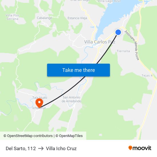 Del Sarto, 112 to Villa Icho Cruz map